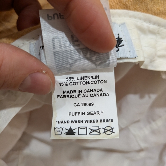 Puffin Gear Sun Protection Classic Linen/Cotton Hat - Wheat XL - Made in Canada - Picture 5 of 7